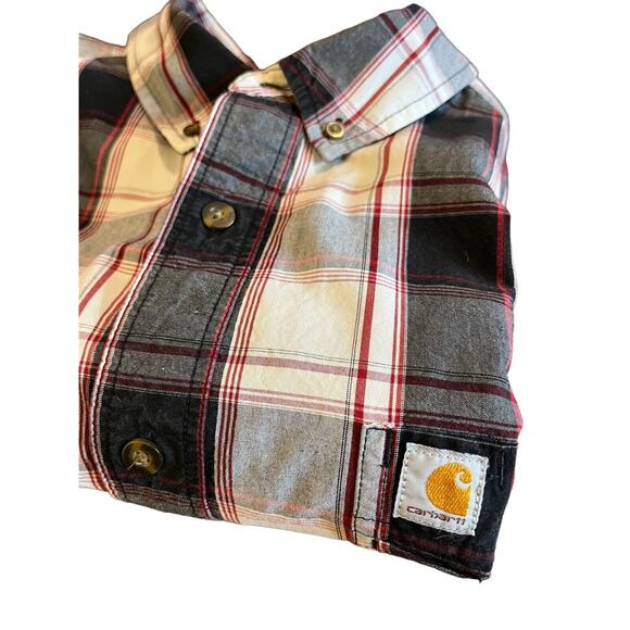 Carhartt Men`s XL Relaxed Fit Plaid Short Sleeve Button Up Shirt - Picture 6 of 9